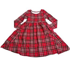 SweetHoney Girls Red Plaid Long Sleeve Twirl Dress with Pockets 4T NWT Festival‎